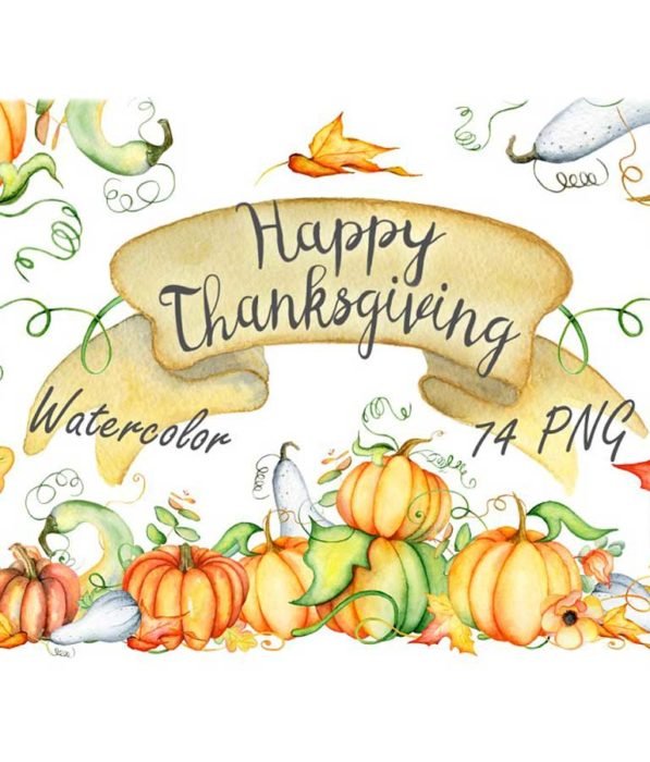 Happy Thanksgiving Pumpkins Clipart