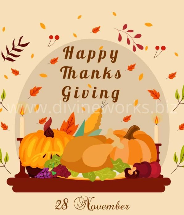 Download Free Happy Thanksgiving Vector Illustration by Divine Works
