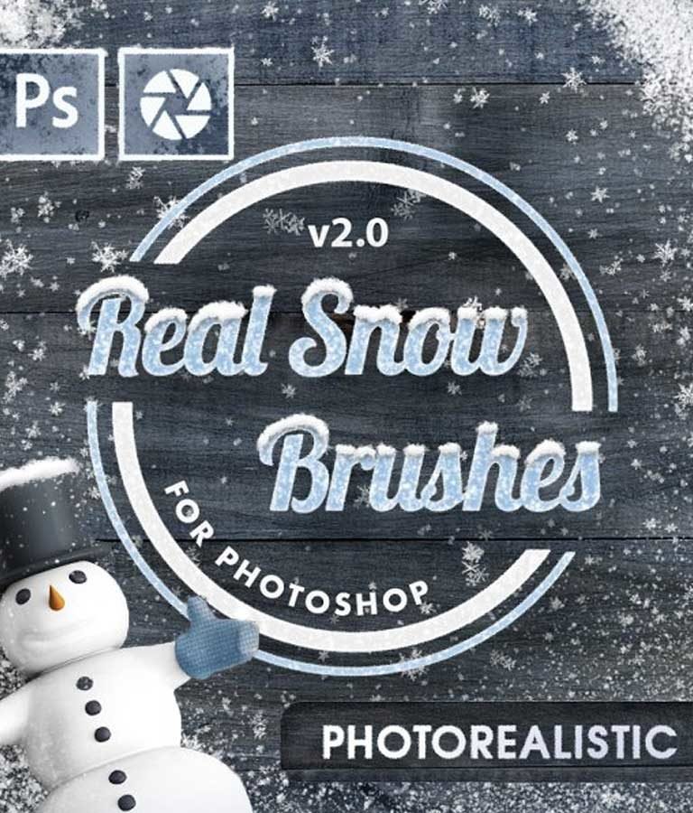 Real Snow Brushes for Photoshop