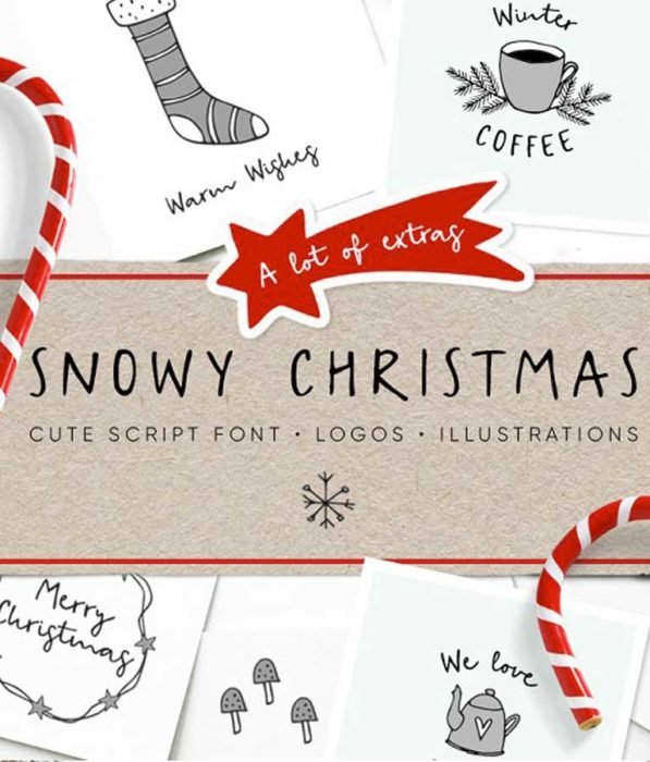 Snowy Christmas Script Font & Logos