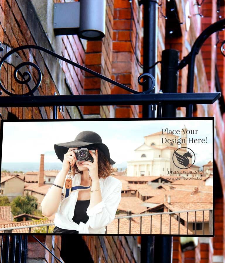 Download Free Wall Hanging Signage Mockup by Divine Works