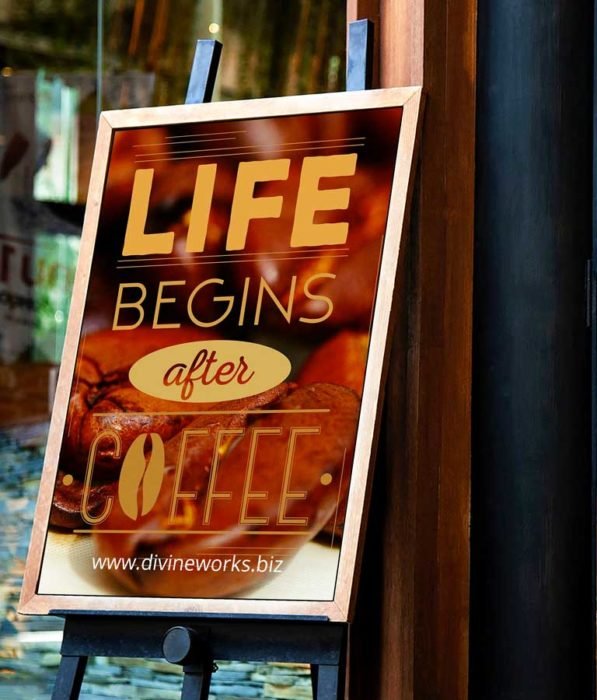 Download Free Cafeteria Shop Signboard Mockup by Divine Works