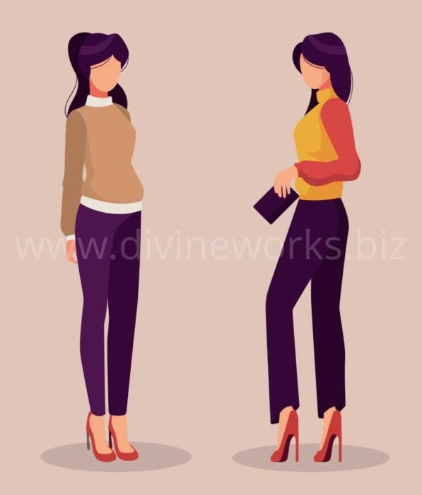 Download Free Modeling Girls Vector Illustration by Divine Works
