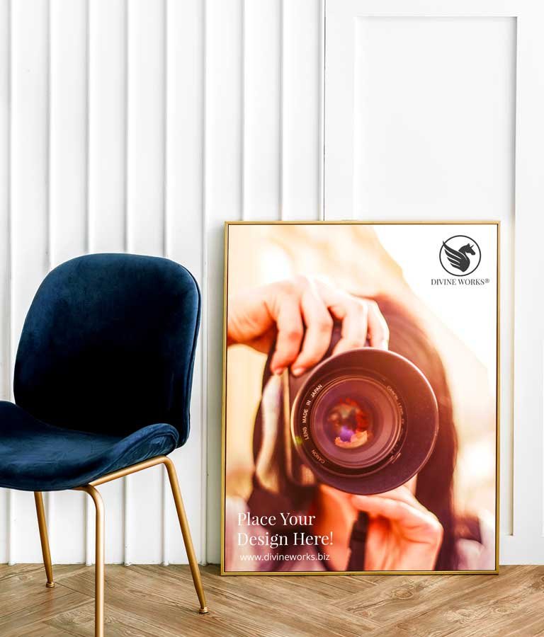 Download Free Realistic Poster Frame Mockup by Divine Works