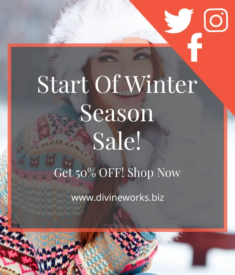 Download Free Winter Sale Social Media Template by Divine Works