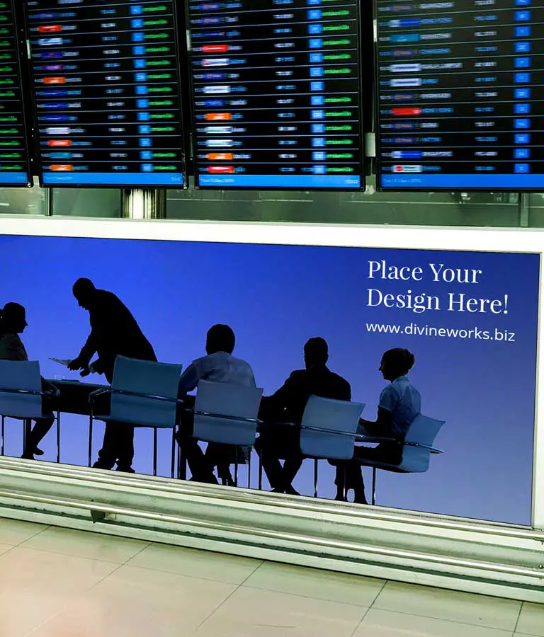 Download Free Airport Advertising Ads Mockup by Divine Works