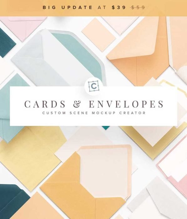 Cards & Envelopes Mockups Scene