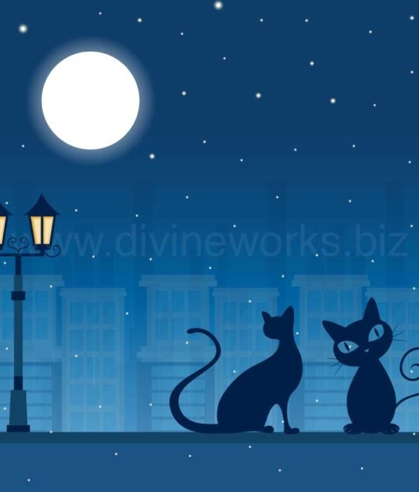 Download Free Cats Silhouette Vector Illustration by Divine Works