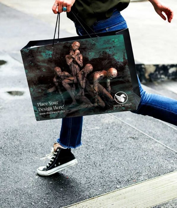 Download Free Hand Holding Shopping Bag Mockup by Divine Works