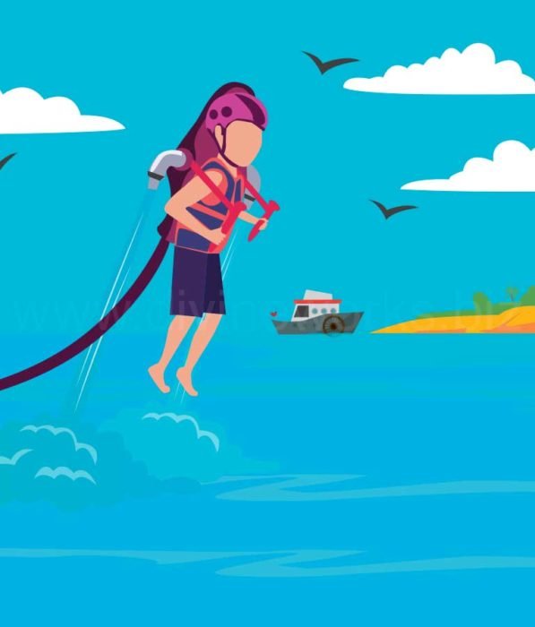 Download Free Man Riding Water Jetpack Vector by Divine Works
