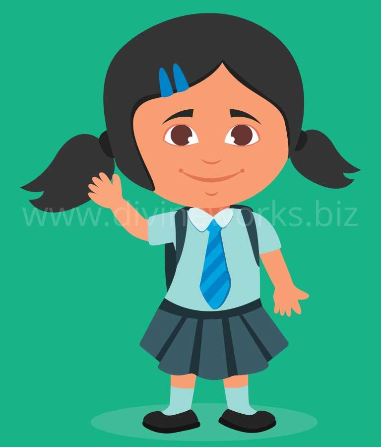 Download Free Student Girl Vector Art by Divine Works