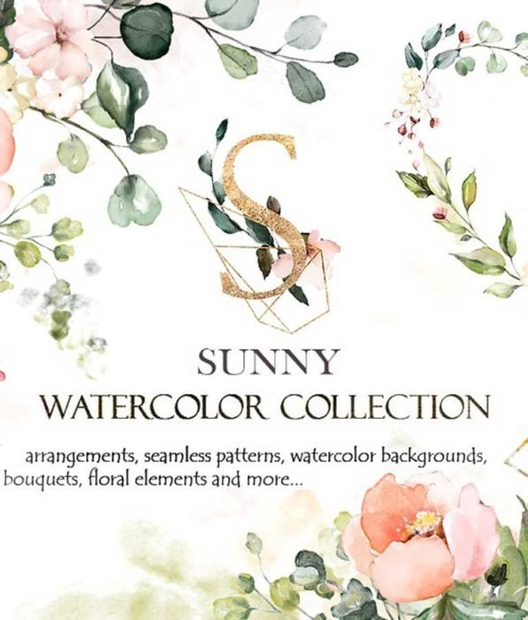Sunny Watercolor Floral Collection