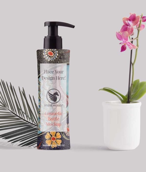 Download Free Cosmetic Pump Bottle Mockup by Divine Works