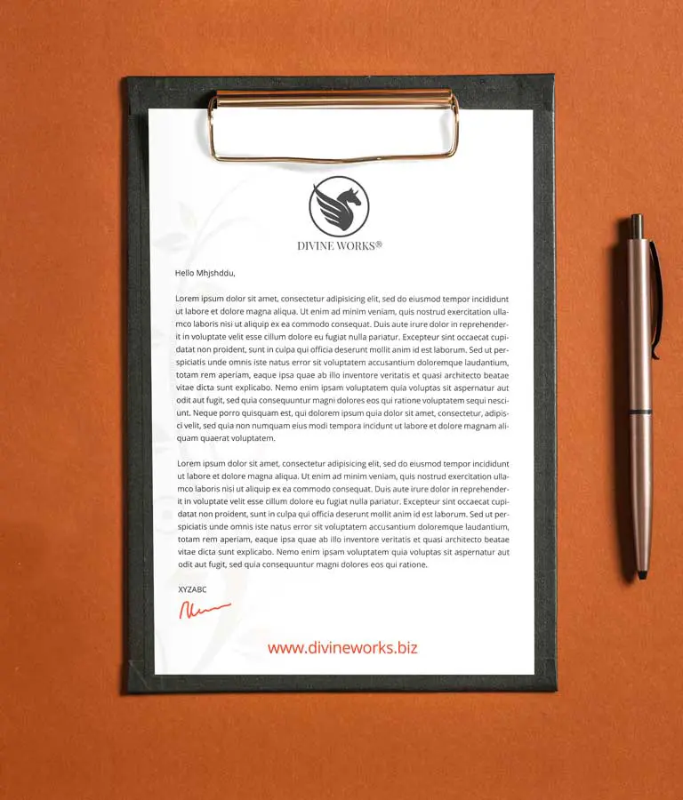Download Free Letterhead On Clipboard Mockup by Divine Works