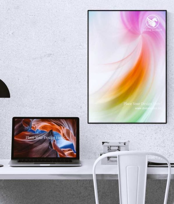 Download Free Poster & Macbook Pro Mockup by Divine Works