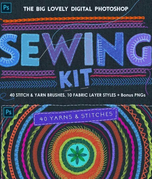 Sewing And Embroidery Photoshop Toolkit