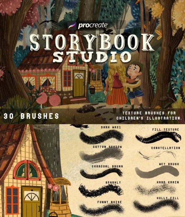 Storybook Studio Textured Brushes for Procreate