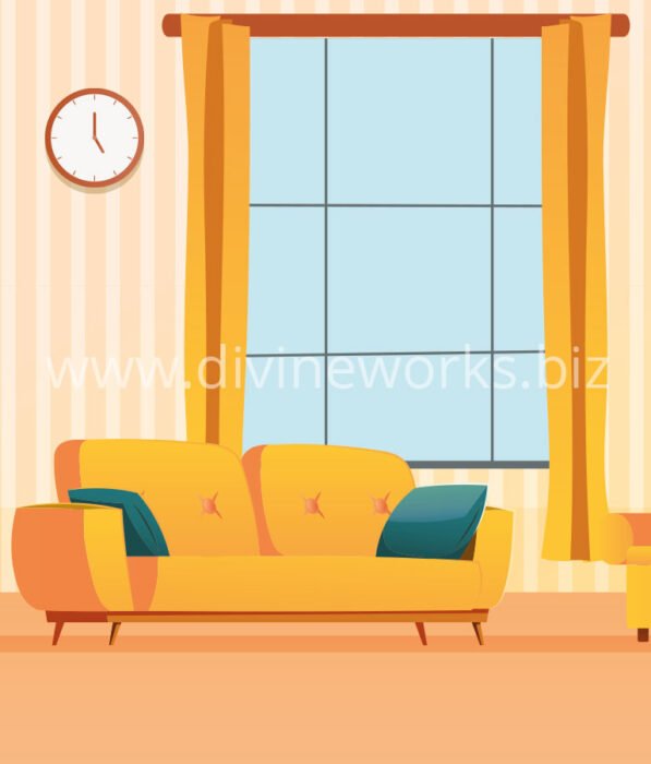 Download Free Adobe Illustrator Living Room Vector Illustration by Divine Works
