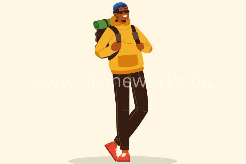 Download Free Adobe Illustrator Tourist Man Vector Illustration by Divine Works