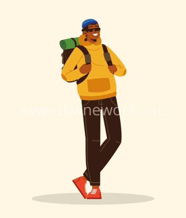 Download Free Adobe Illustrator Tourist Man Vector Illustration by Divine Works