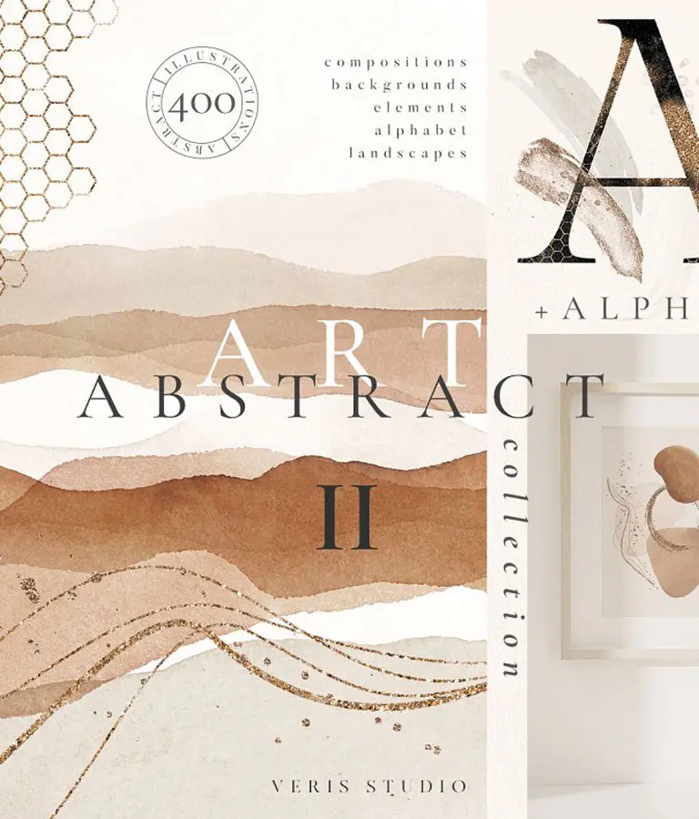Abstract Modern Watercolor Shapes II