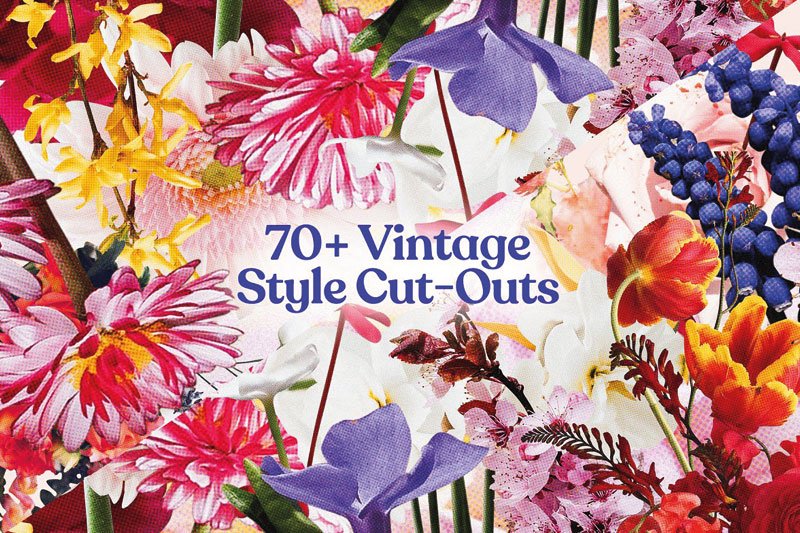 Floral - 70+ Vintage Style Cut-Outs