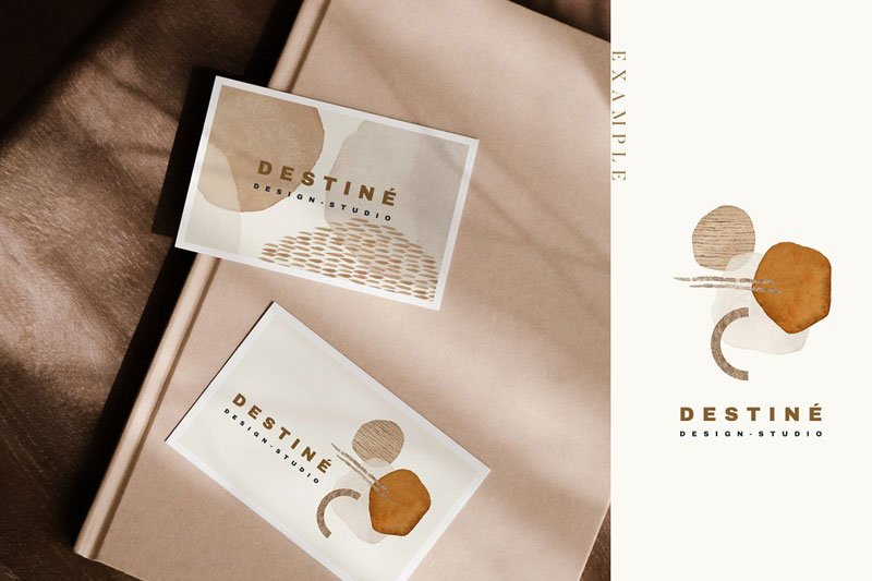 Abstract Modern Watercolor Shapes