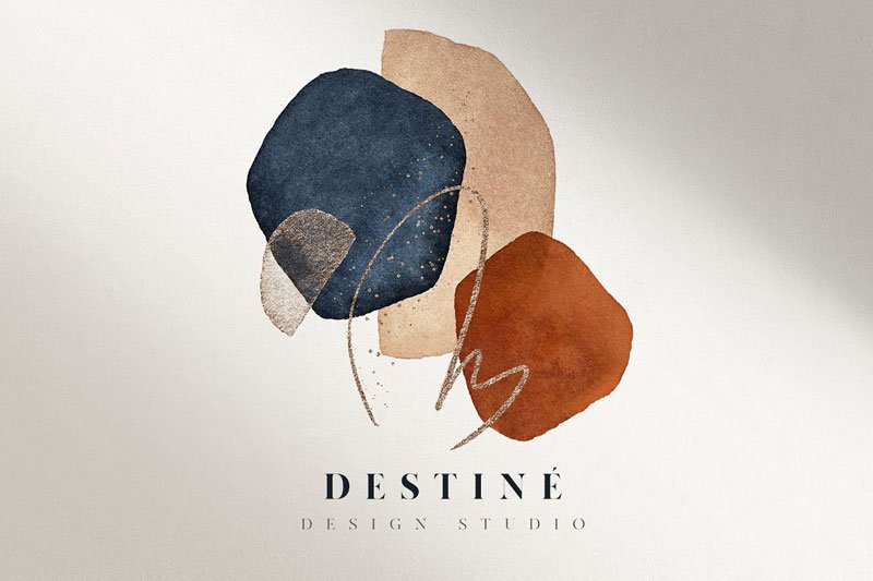 Abstract Modern Watercolor Shapes