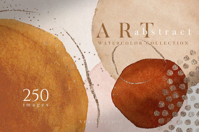 Abstract Modern Watercolor Shapes