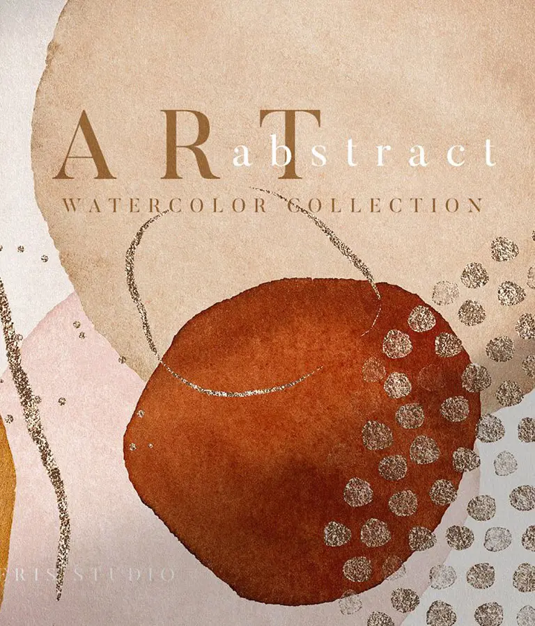 Abstract Modern Watercolor Shapes