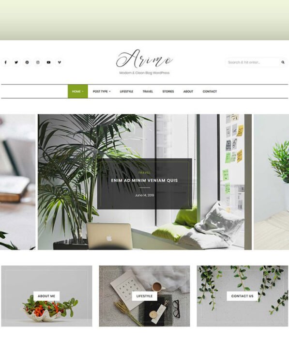 Modern Blog WordPress Theme - Arimo