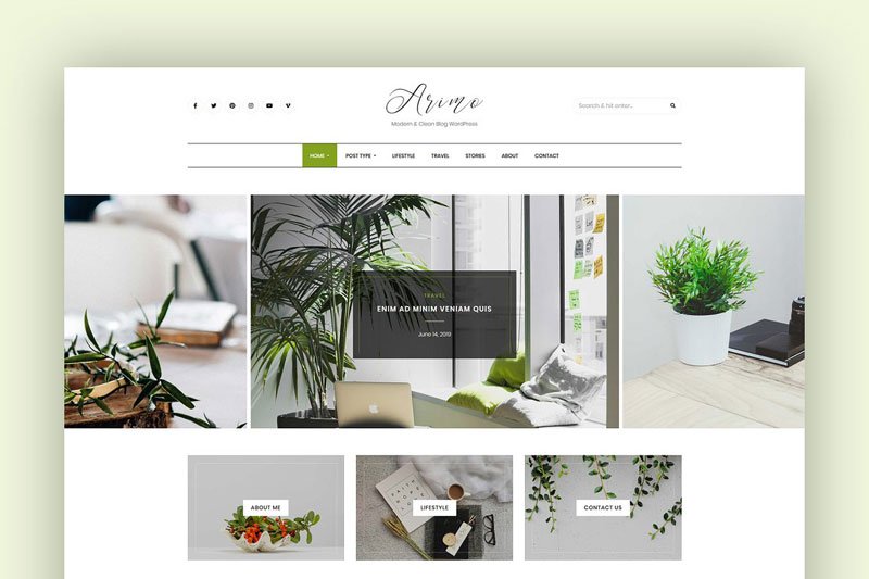 Modern Blog WordPress Theme - Arimo