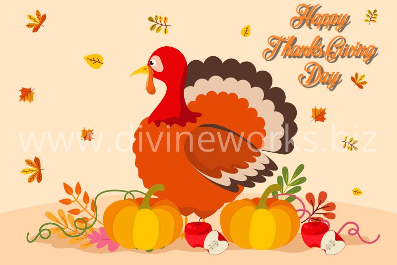 Download Free Adobe Illustrator ThanksGiving Vector Illustration by Divine Works