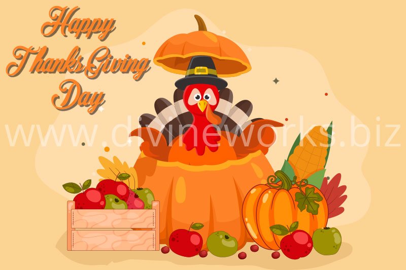 Download Free Adobe Illustrator ThanksGiving Vector Illustration by Divine Works