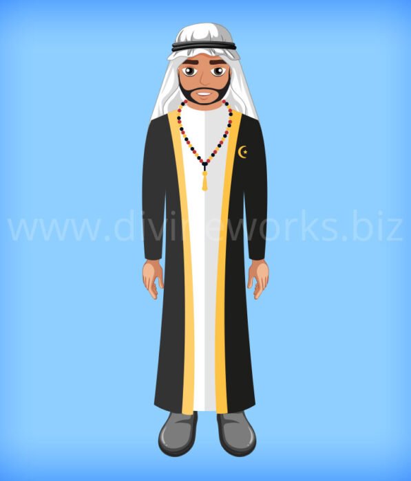 Download Free Adobe Illustrator Arab Man Character Vector by Divine Works