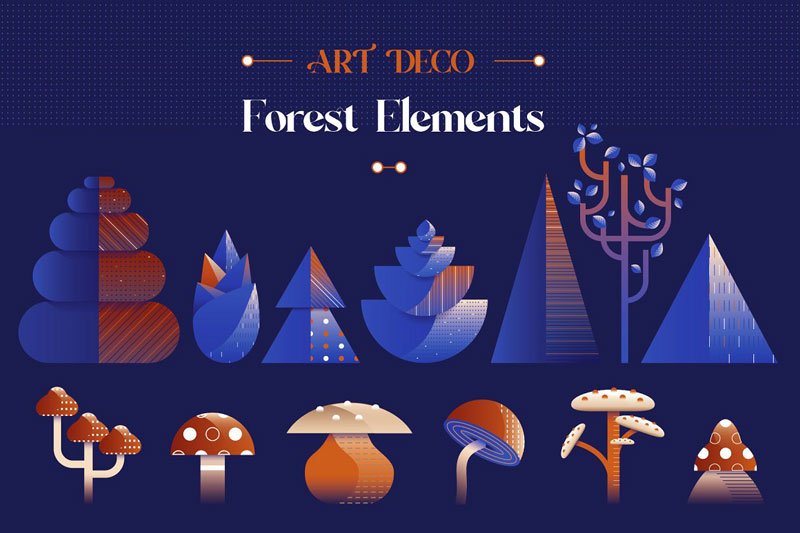 Art Deco Winter Forest Branding Kit