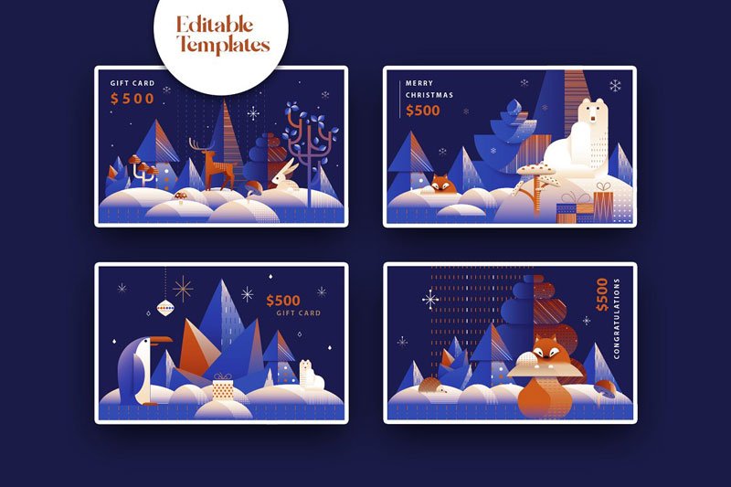 Art Deco Winter Forest Branding Kit