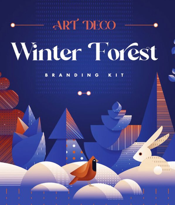 Art Deco Winter Forest Branding Kit