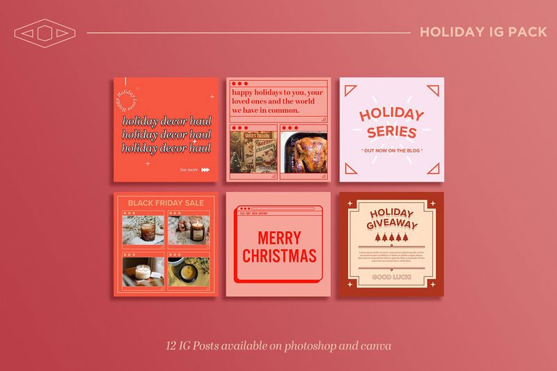 Holiday IG Kit in PSD & CANVA