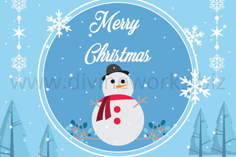 Download Free Adobe Illustrator Merry Christmas Vector Illustration by Divine Works
