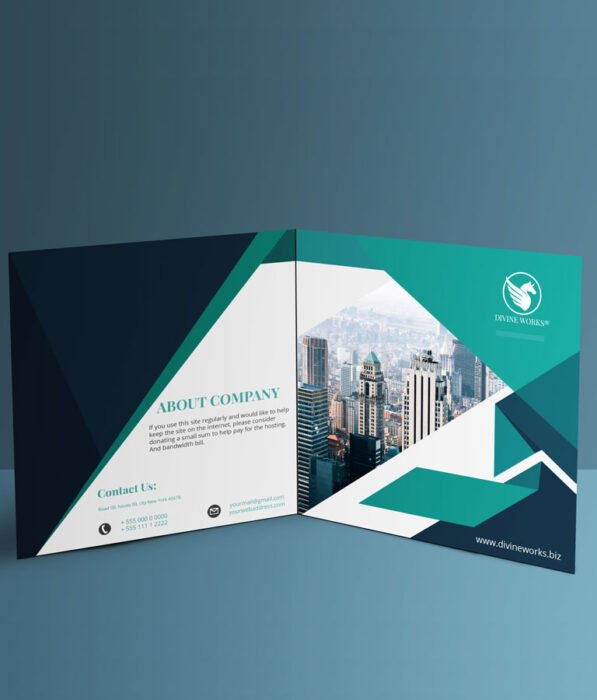 Download Free Square Bi-Fold Brochure Mockup by Divine Works