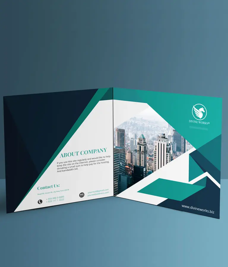 Download Free Square Bi-Fold Brochure Mockup by Divine Works
