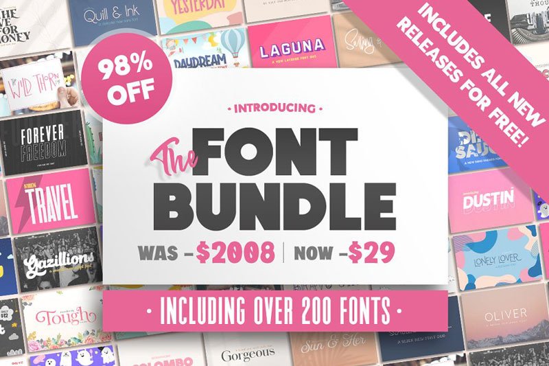 The HUGE Font Bundle (98% OFF)