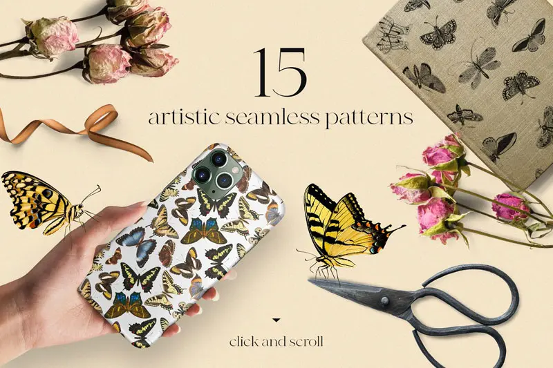 Vintage butterfly modern collection