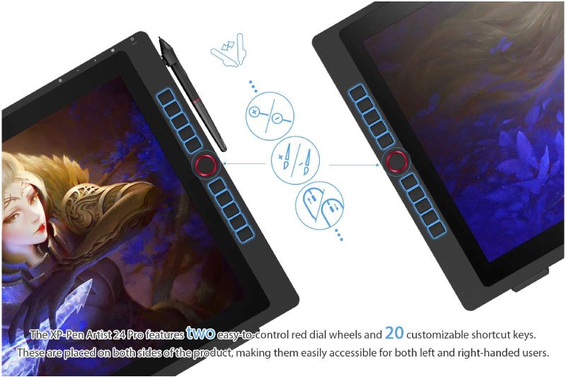 XP-PEN Artist24 Pro Drawing Pen Display 2K Resolution Graphics Tablet