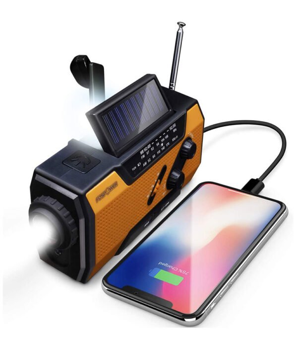 FosPower Emergency Solar Hand Crank Portable Radio