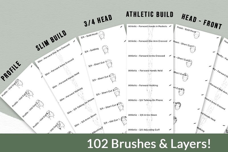 Male Body Brushes -Procreate & More!