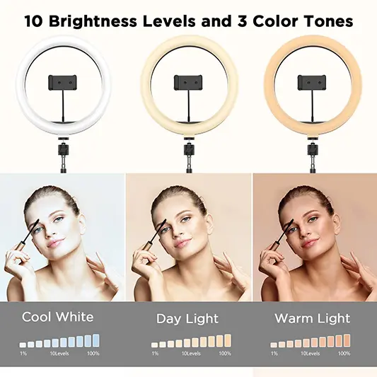 Selfie Ring Light with Tripod Stand & 2 Phone Holders