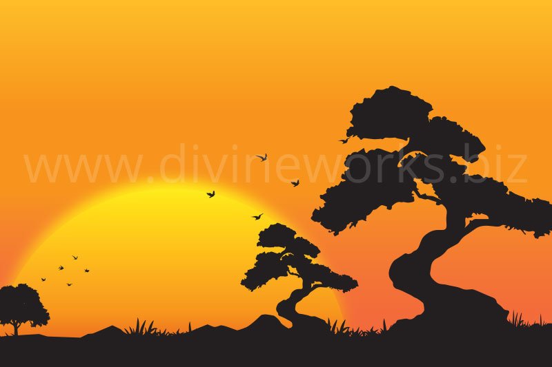 Download Free Vector Sunset Silhouette by Divine Works