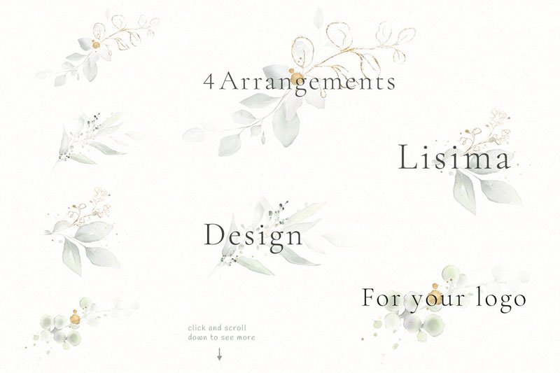 Watercolor & Gold Leaves Collection